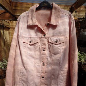 Just Fab Jeans jacket – washed out pink/rose/coral – 1x